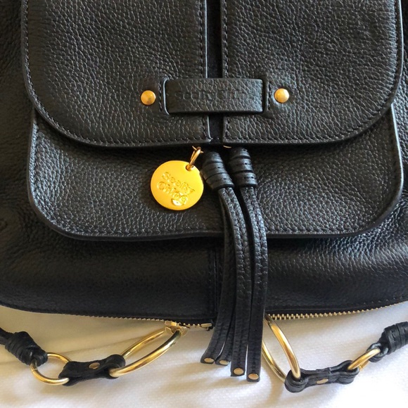 New See by Chloe Olga Black Leather Shoulder Bag
